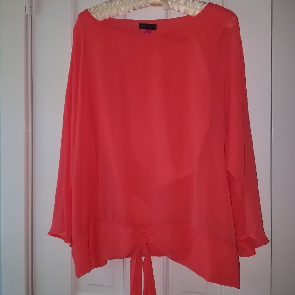 Vince Camuto Tie Front Chiffon Blouse